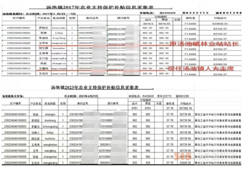 黑龍江泰來縣湯池鎮(zhèn)長達20年套取國家種糧補貼近千萬元